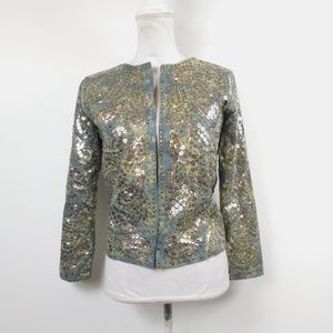 Anthropologie Bendito Pie Sequin Paisley Jacket M